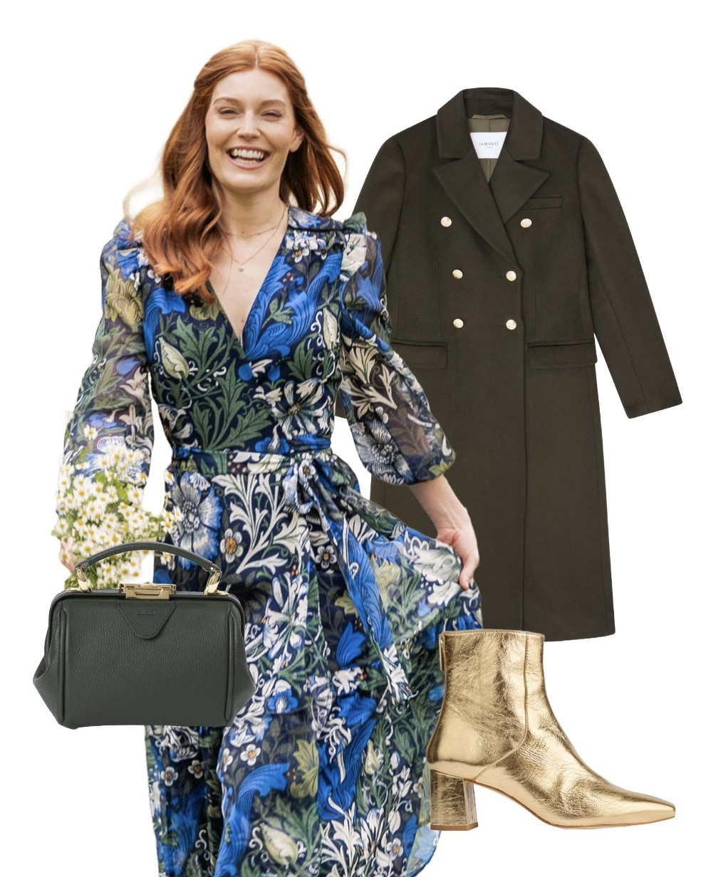 Style this fabulous new in Hope & Ivy x William Morris Society dress with the LK Bennett Natalia green wool double breasted coat with their gold Nadia ankle boots to highlight the gold buttons. It’s the final weekend for catching 20% off all new season pieces at LK Bennett! For more vintage vibes the Cambridge Satchel Mini Sophie Bag in Ivy Calf is perfection! 

#LTKautumn #LTKuk #LTKeurope