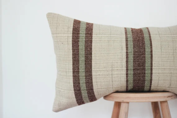 Long Green Lumbar Pillowextra Long Lumbar Pillow Coverlumbar - Etsy | Etsy (US)