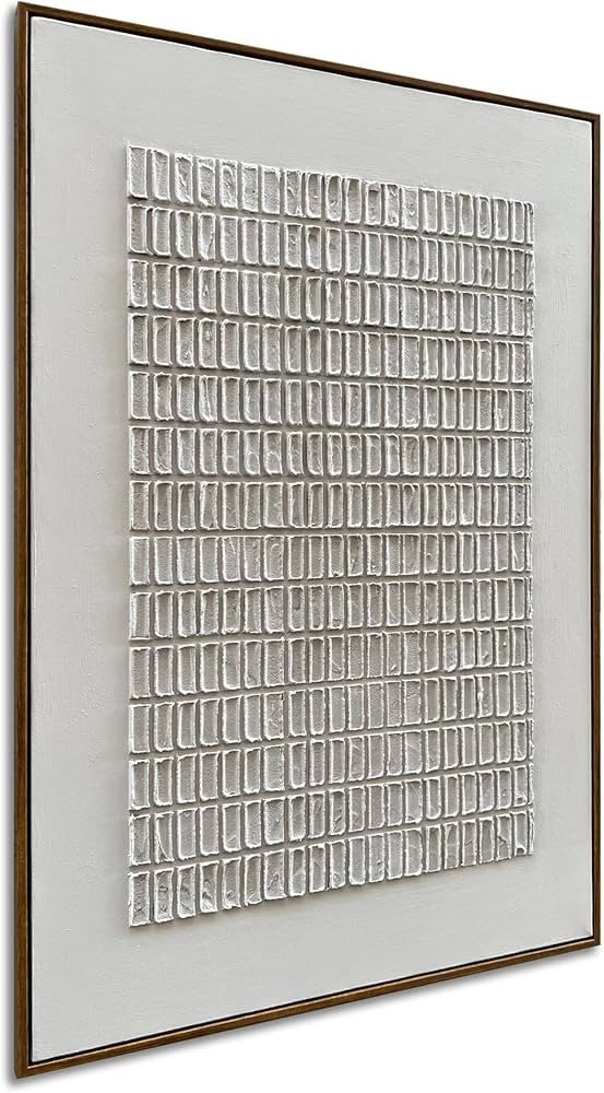 NANKAI Art Hand-Painted White Thick-Textured Abstract Oil Painting Modern Minimalist Decorative A... | Amazon (US)