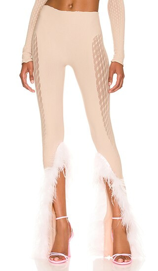 Feathered Tulia Trousers in Taupe & Dusty Pink | Revolve Clothing (Global)