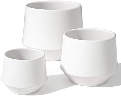 LE TAUCI Plant Pots, Large Planter Ceramic, 8.3+6.3+4.5 inch Pots for Plants with Drainage Holes,... | Amazon (US)
