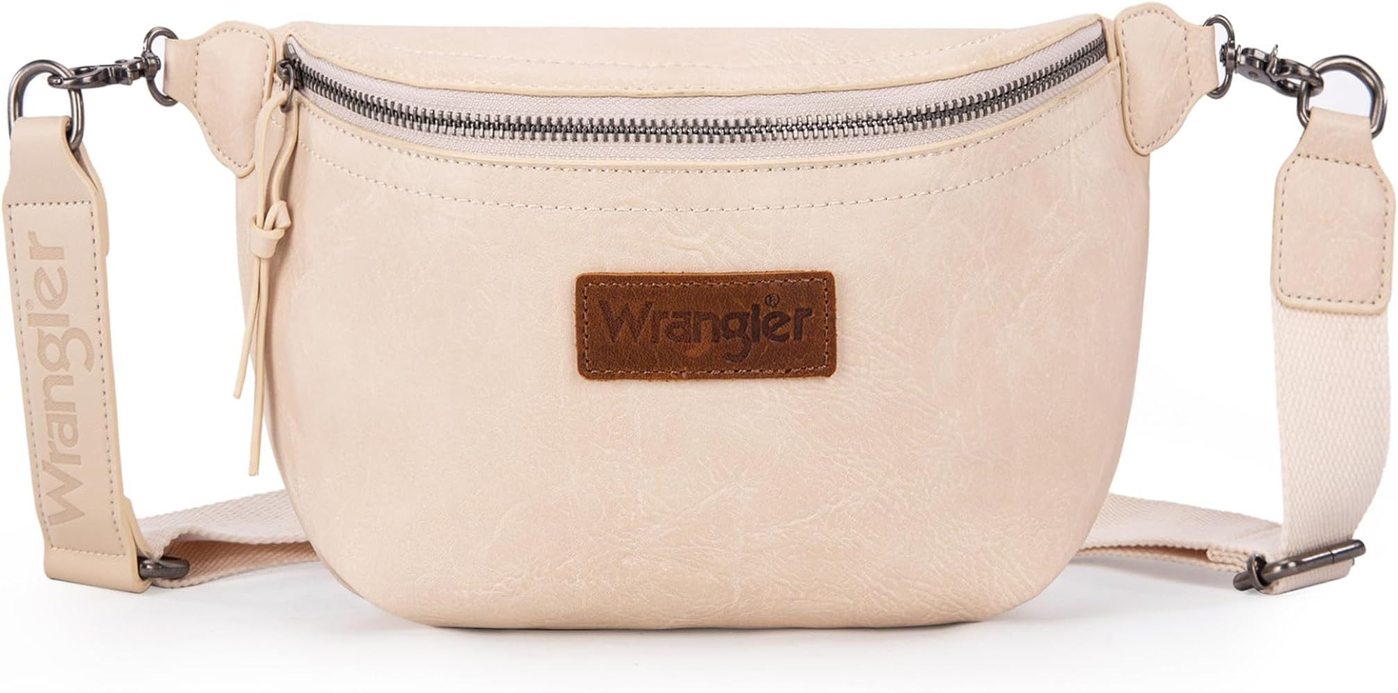 Wrangler Large Fanny Packs for Women Waist Bag Travel Belt Bags Crossbody Sling Purse Beige | Amazon (US)