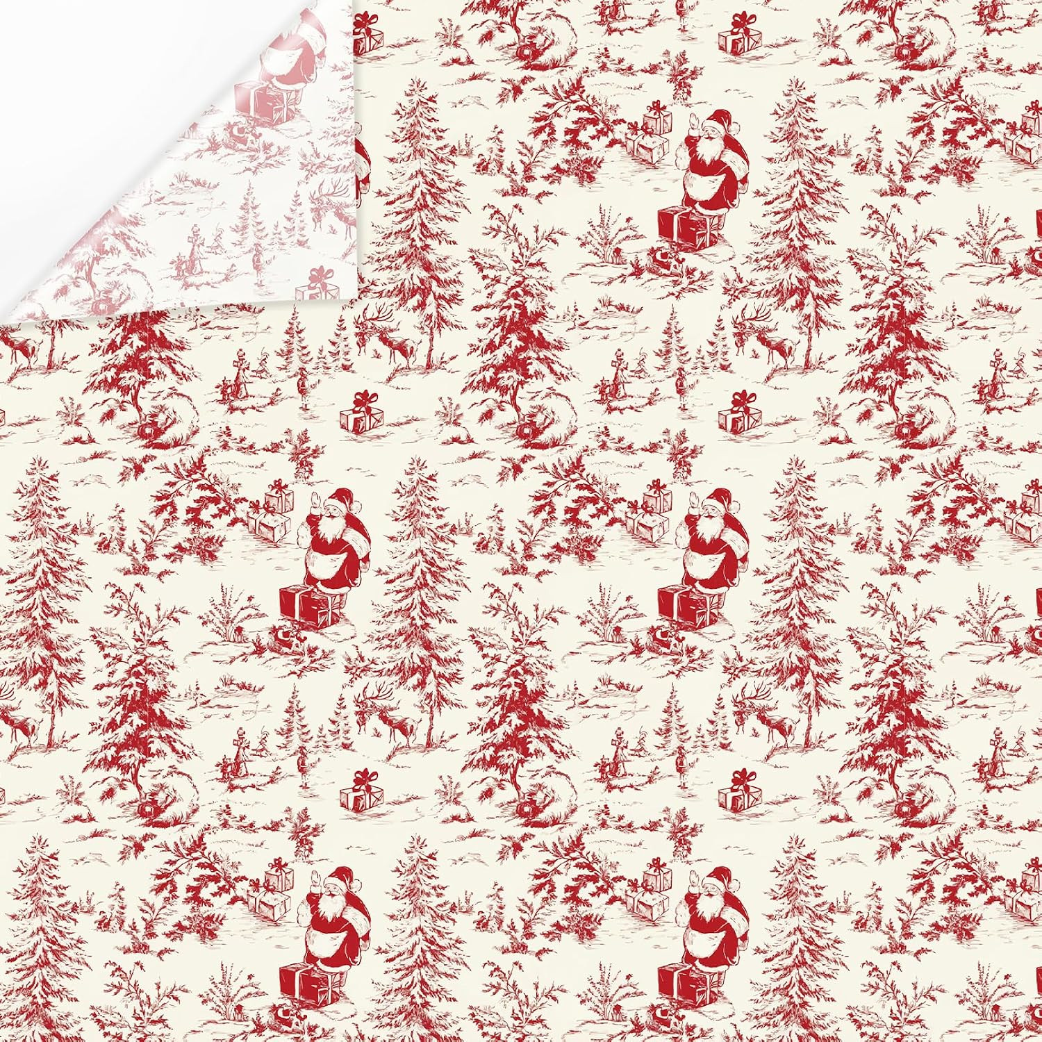 JarThenaAMCS 60 Sheets Christmas Tissue Paper Red Xmas Tree Santa Claus Wrapping Paper for Winter Home Party DIY Crafts Supplies, 14 x 20 Inch | Amazon (US)