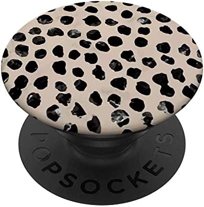 Black Polka Dots Almond Latte Pattern PopSockets Swappable PopGrip | Amazon (US)