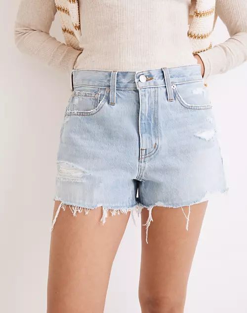 Relaxed Denim Shorts in Lemar Wash: Ripped Edition | Madewell