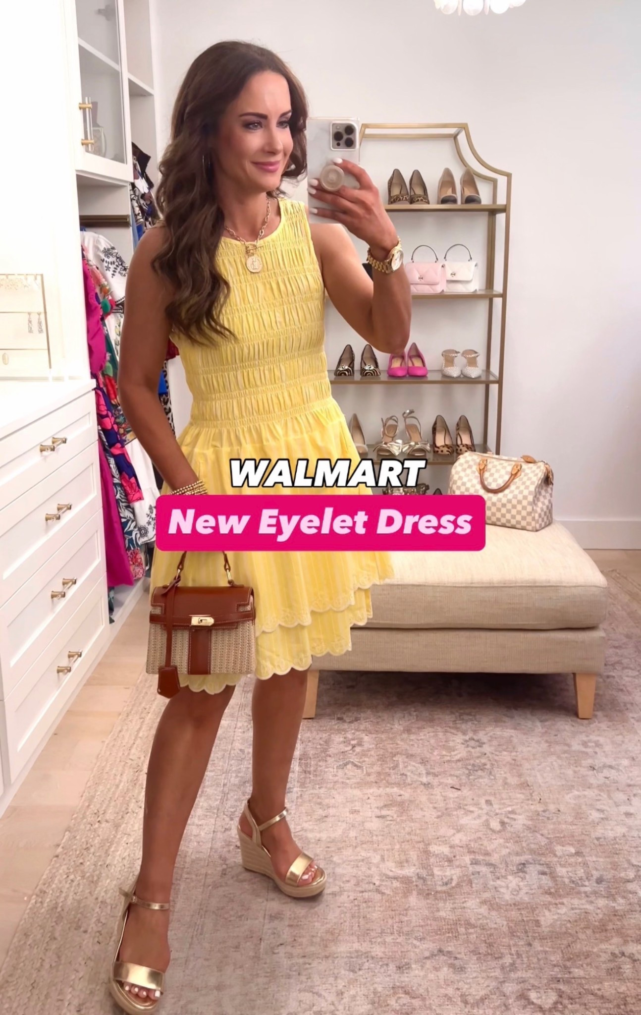 Prettiest yellow dress! Runs true to size, wearing small. 