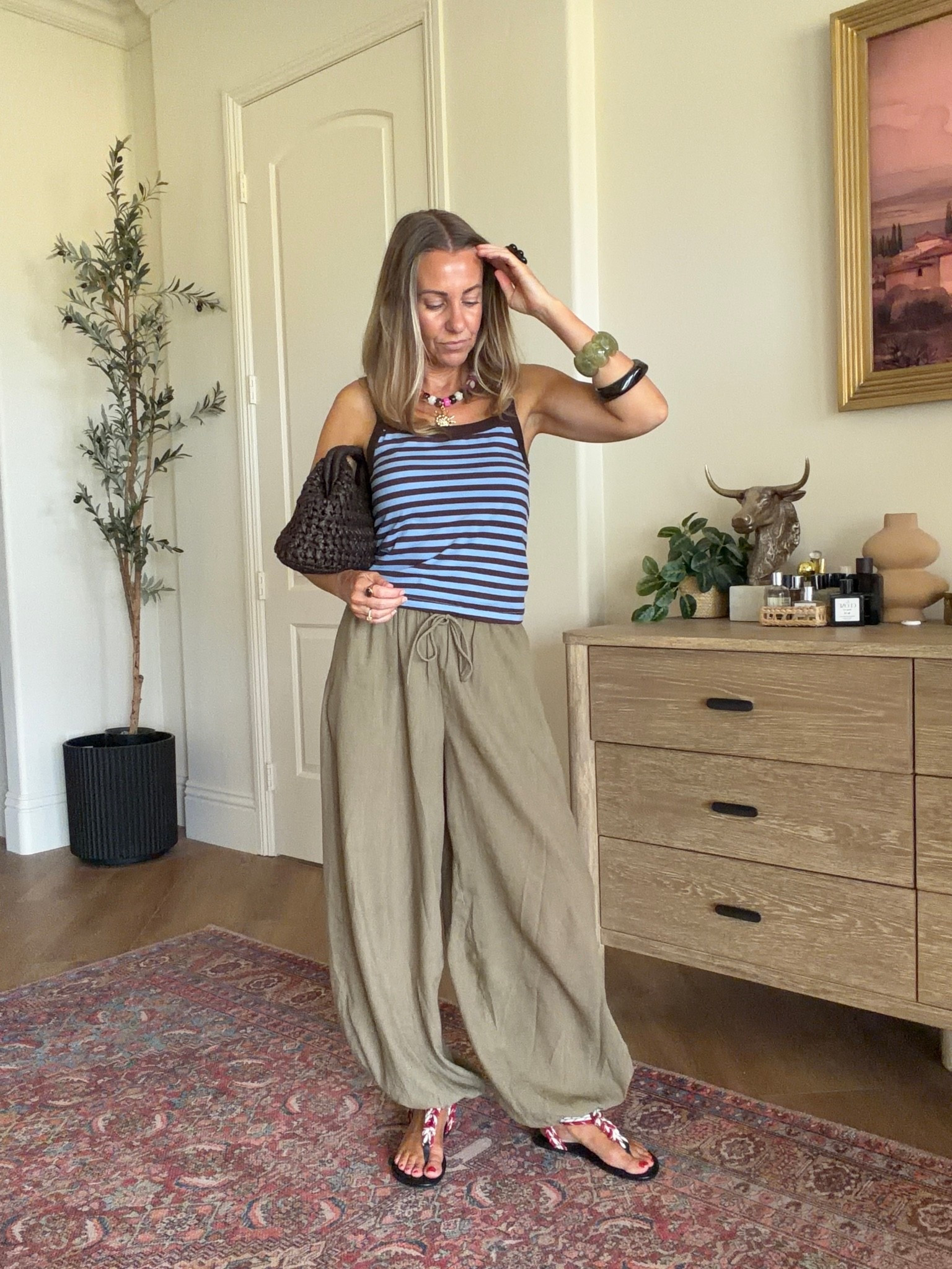 Todays summer outfit
Amazon necklace on prime deal
Amazon tank is part of a set- wearing size xs
H&M balloon pants size xs

#LTKgrwm #LTKootd #LTKSaleAlert