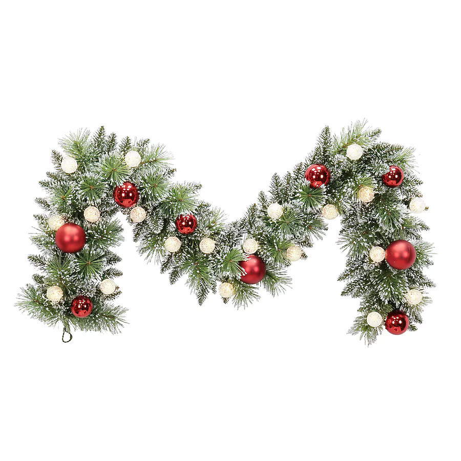 Holiday Living Indoor/Outdoor Pre-lit Battery-operated 6-ft Mixed Needle Artificial Garland with ... | Lowe's