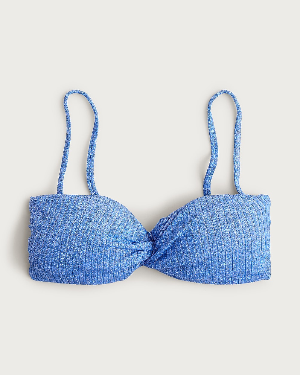 Sparkle rib twist bandeau bikini top | J. Crew US