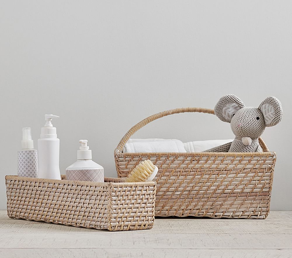Quinn Changing Table Diaper Caddy White Washed | Pottery Barn Kids