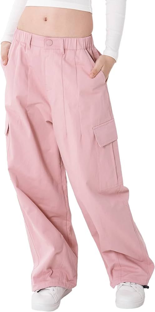 Rolanko Girls Cargo Pants Wide Leg Streetwear Kids Pants with Pockets Trendy Jogger Trousers 4-14... | Amazon (US)