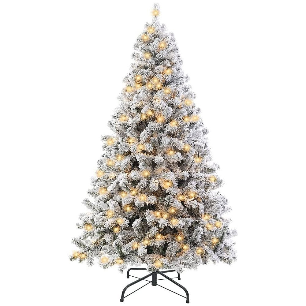 SWTROOM 4.5ft Snow Flocked Artificial Holiday Christmas Pine Tree for Home, Office and Party Deco... | Walmart (US)