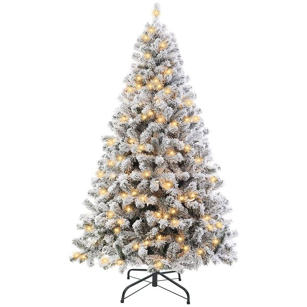 SWTROOM 4.5ft Snow Flocked Artificial Holiday Christmas Pine Tree for Home, Office and Party Deco... | Walmart (US)