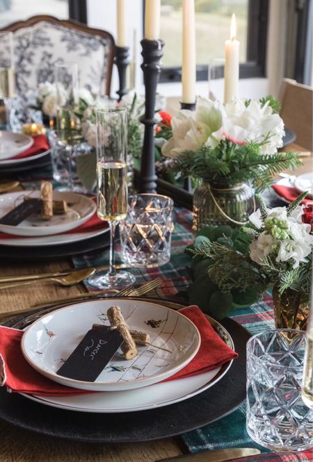 Beautiful Christmas dinner table setting. Elevated farmhouse vibes. 

#LTKhome #LTKHoliday #LTKSeasonal