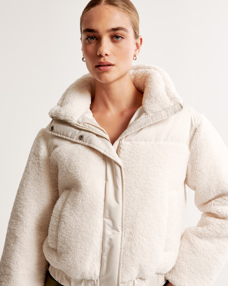 Women's Sherpa Ultra Mini Puffer | Women's Coats & Jackets | Abercrombie.com | Abercrombie & Fitch (US)