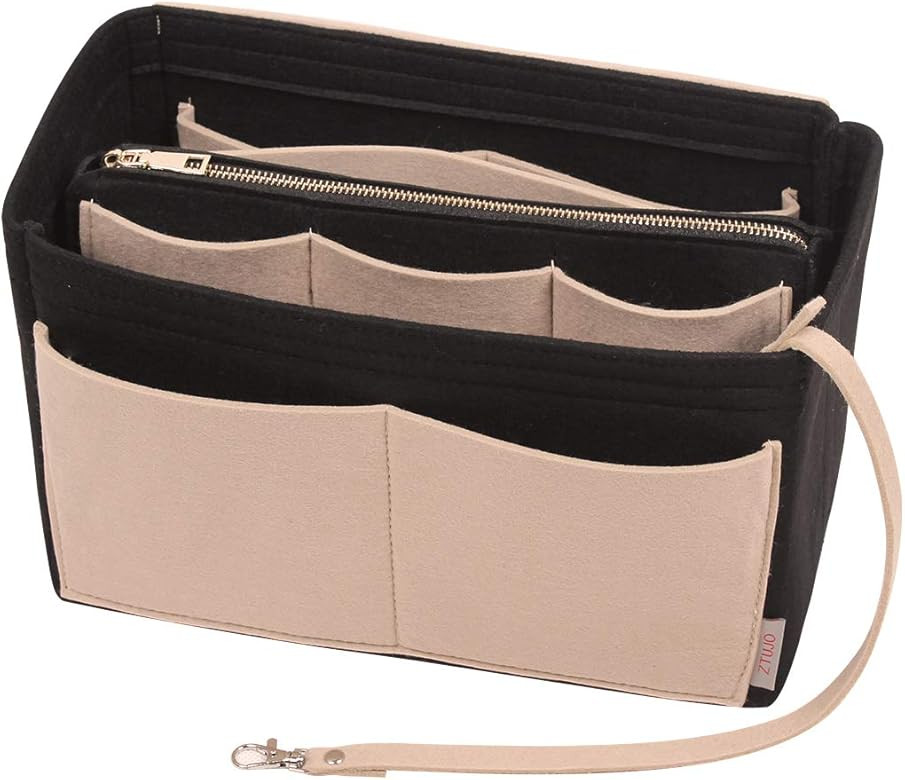 ZTUJO Purse Organizer Insert, Felt Bag Organizer with Metal Zipper, Handbag & Tote Shaper, For Sp... | Amazon (US)