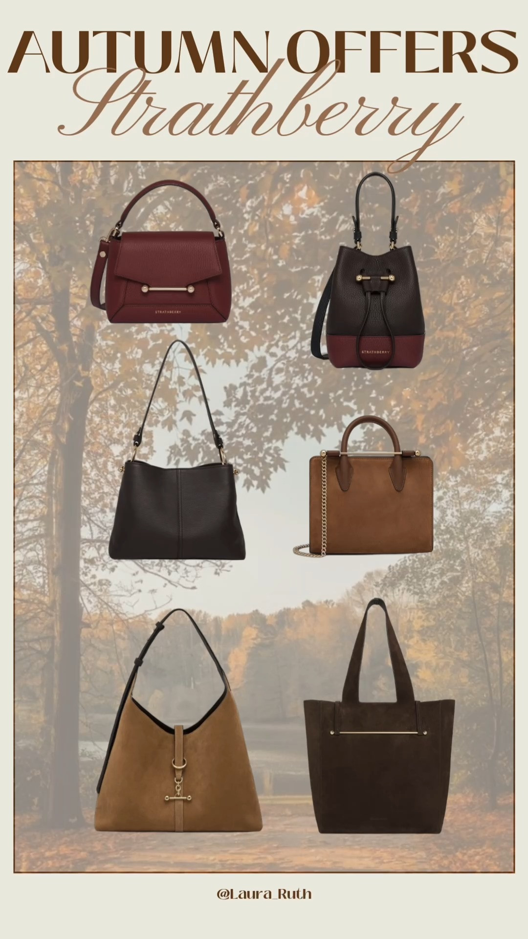 Strathberry Autumn Bag Offers with up to 25% off this seasons must haves.  

 #LTKuk #LTKautumn #LTKbag