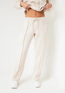 Bailey Cream Seam Detail Wide Leg Joggers | Missy Empire (UK)