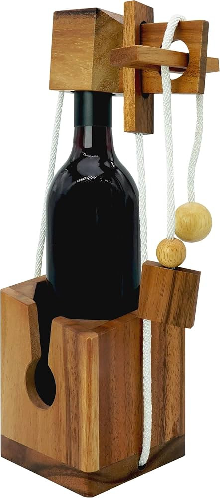 BSIRI Wine Bottle Puzzle - Challenging 3D Wooden Wine Bottle Holder and Wine Lock Puzzle Games fo... | Amazon (US)
