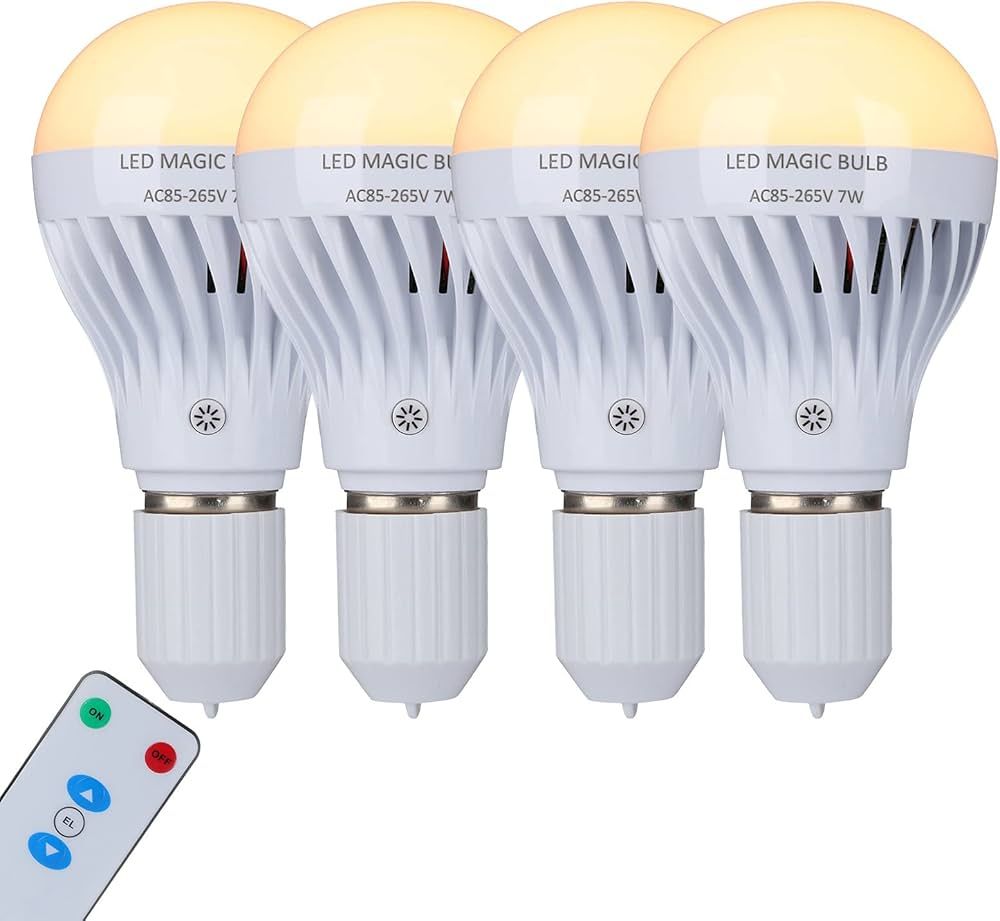 BSOD AC 85-265V 7W LED Magic Bulb with Remote Controller Warm White Emergency Light with Recharge... | Amazon (US)
