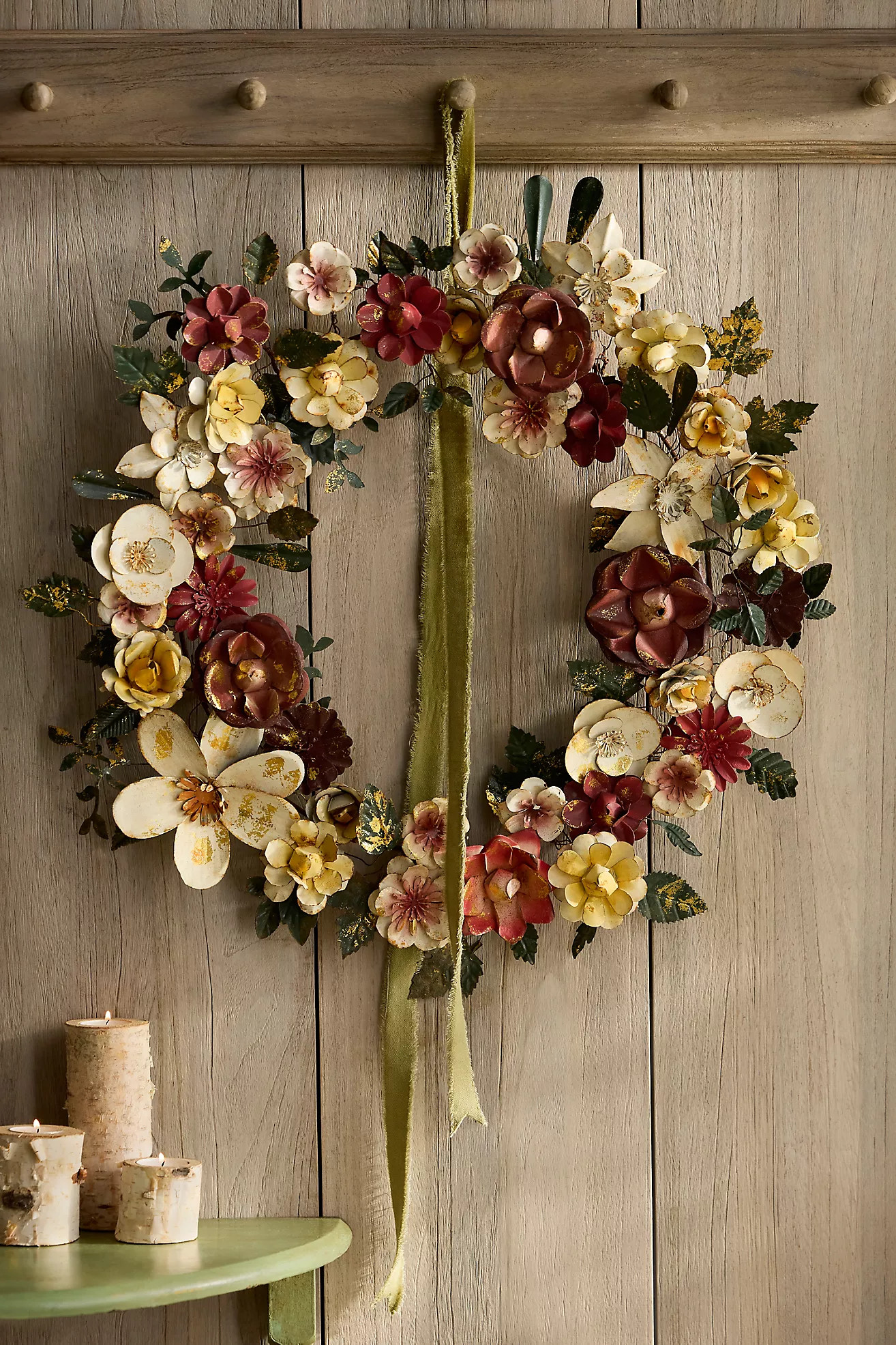 Terrain Gilded Winter Floral Iron Wreath | Anthropologie (US)