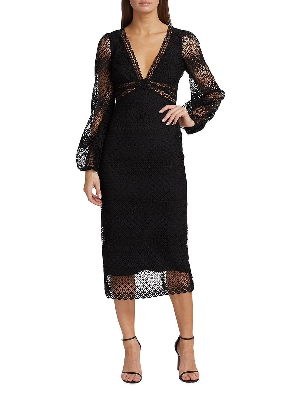 Lace Midi-Dress | Saks Fifth Avenue