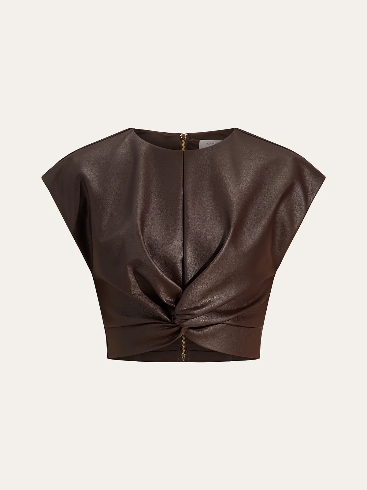 Faux Leather Knotted Top | Commense