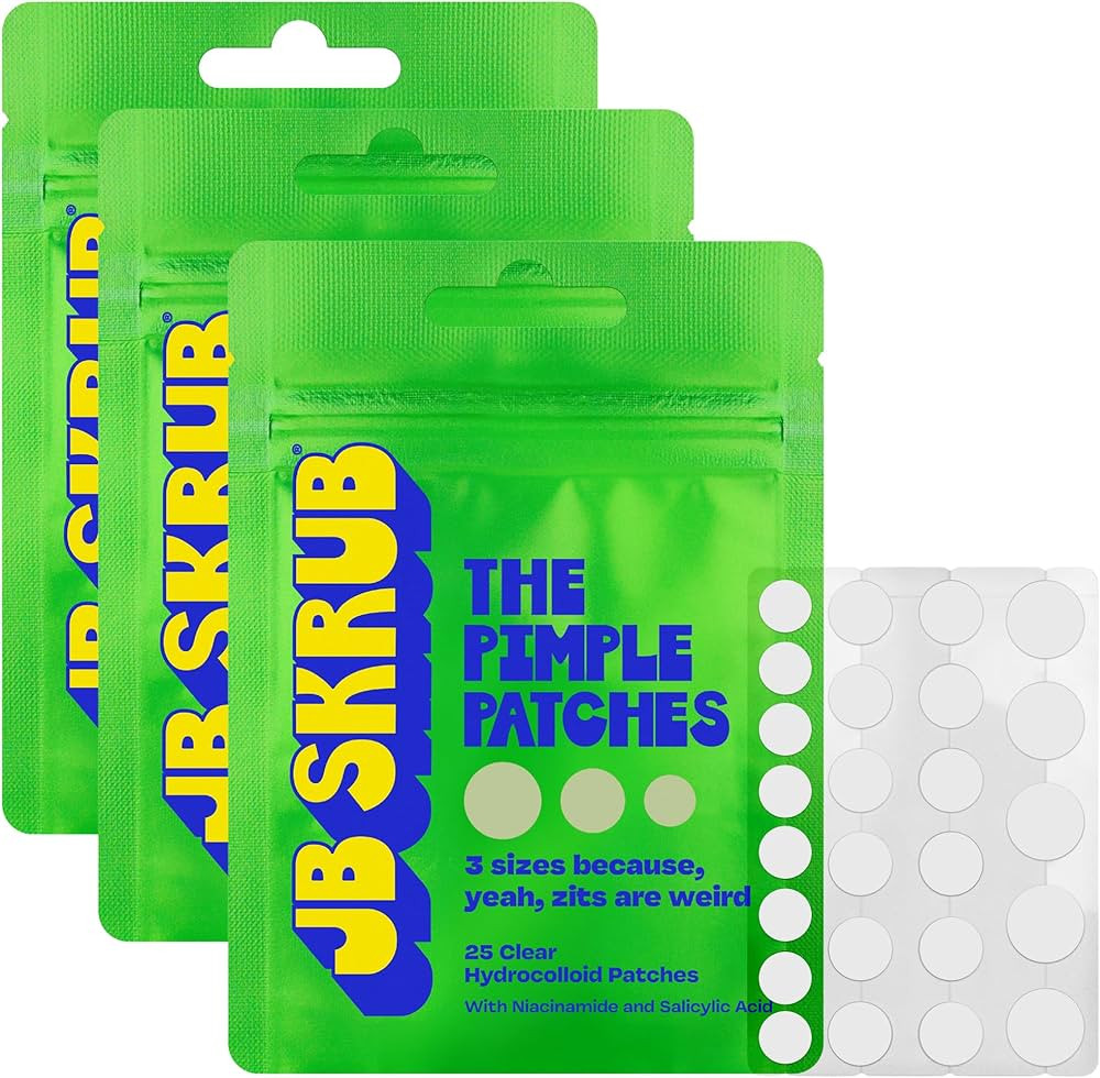 JB SKRUB The Pimple Patches for Face, Ultra Discreet Clear Hydrocolloid Patches with Salicylic Ac... | Amazon (US)