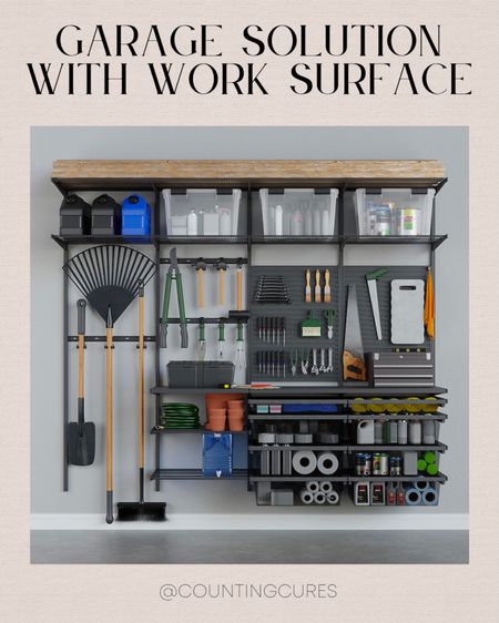 Keep your tools organized and work efficiently with this Garage Solution table & shelves!
#containerstore #storagetips #modularshelving #workbench

#LTKhome #LTKstyletip