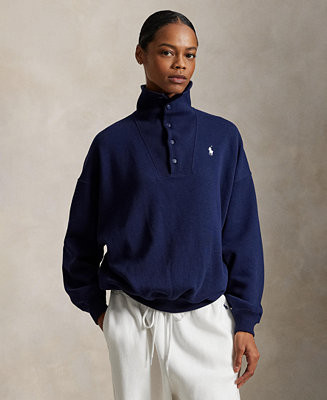 Women's Team USA Fleece Buttoned Mock Neck Sweatshirt | Macy's