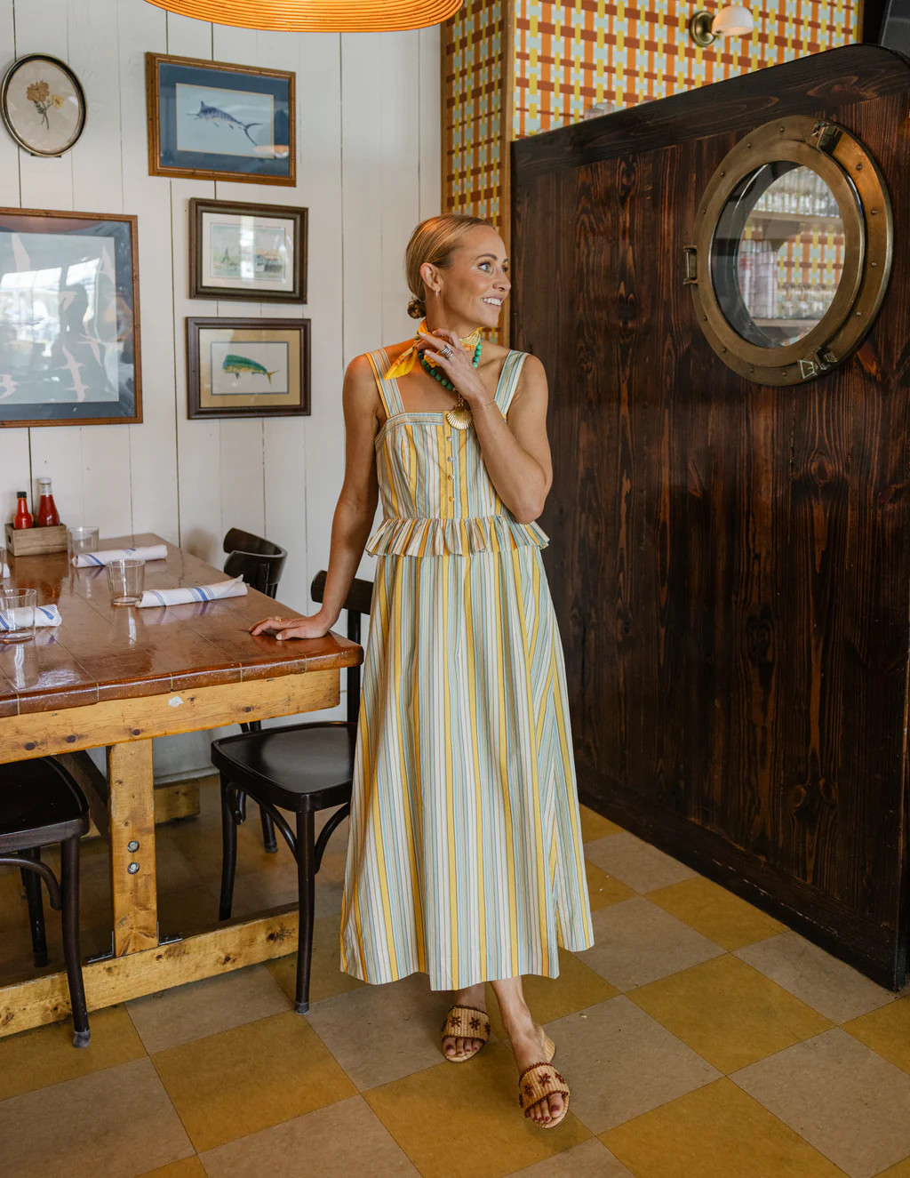 Wesley Dress in Charleston Sunset Stripe | Duffield Lane