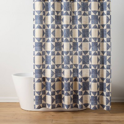 Americana Quilted Shower Curtain Blue - Threshold™ | Target