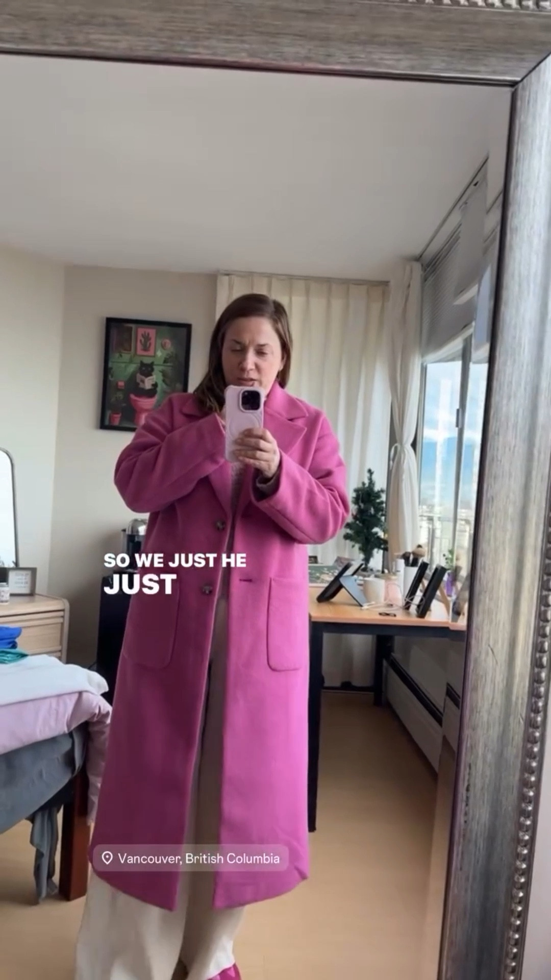 An oversized statement jacket. In pink! This is from Simmons. I’ve linked similar below  