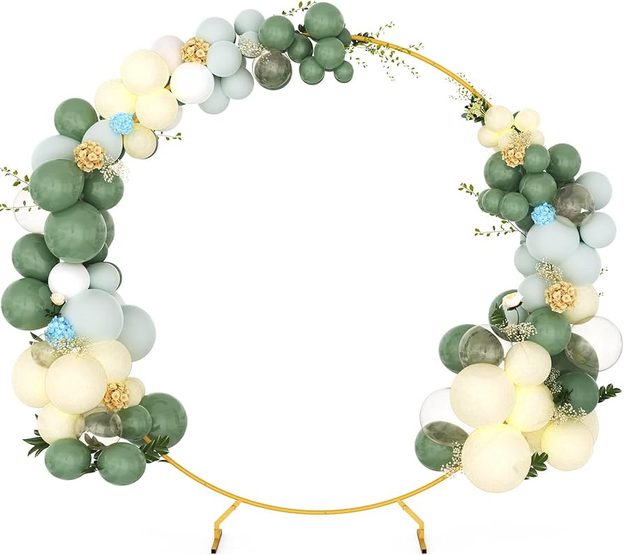 Sunnacate 6.6 Ft Round Backdrop Stand, Stable Golden Circle Balloon Arch Frame Round Balloon Arch... | Amazon (US)