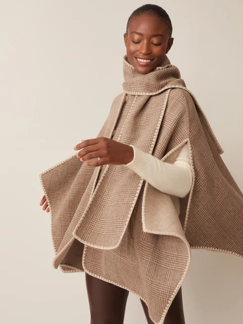 Sabrina Wool Wrap in Plaid | J.McLaughlin