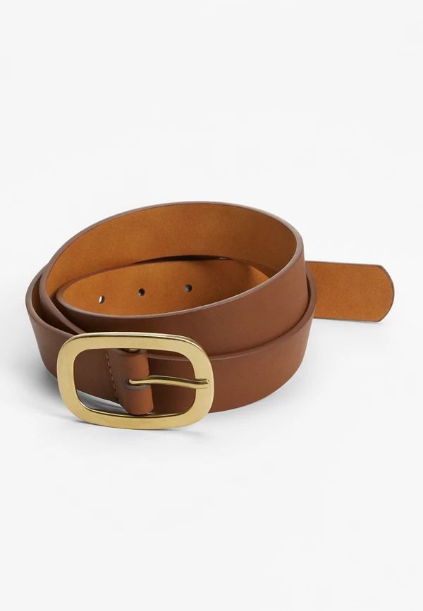 Brown Rectangle Buckle Belt | Maurices