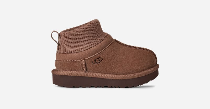 UGG® Toddlers' Classic Ultra Stretch Cuff Suede/Textile/Recycled Materials Classic Boots in Rocky Oak, Size 10T | UGG (US)