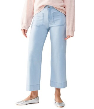 The Marine Denim Mid Rise Wide Leg Cropped Pant | Dillard's