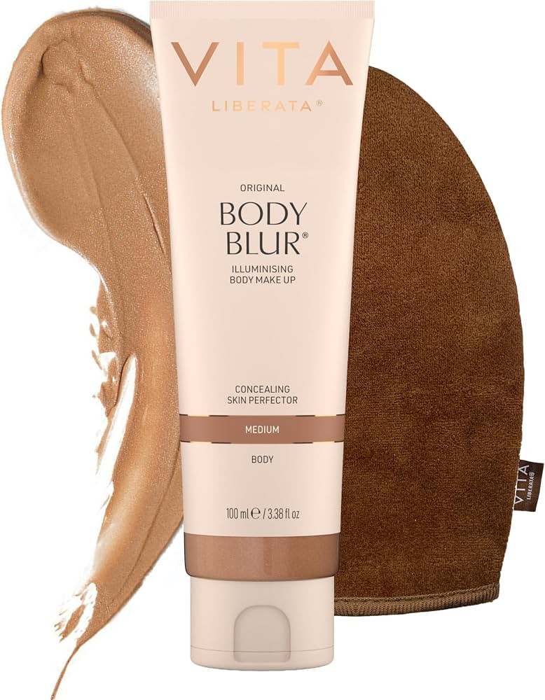 VITA LIBERATA Body Blur Medium 100ml & Mitt Bundle, Leg & Body Makeup, Wash Off Instant Tan, Stre... | Amazon (UK)