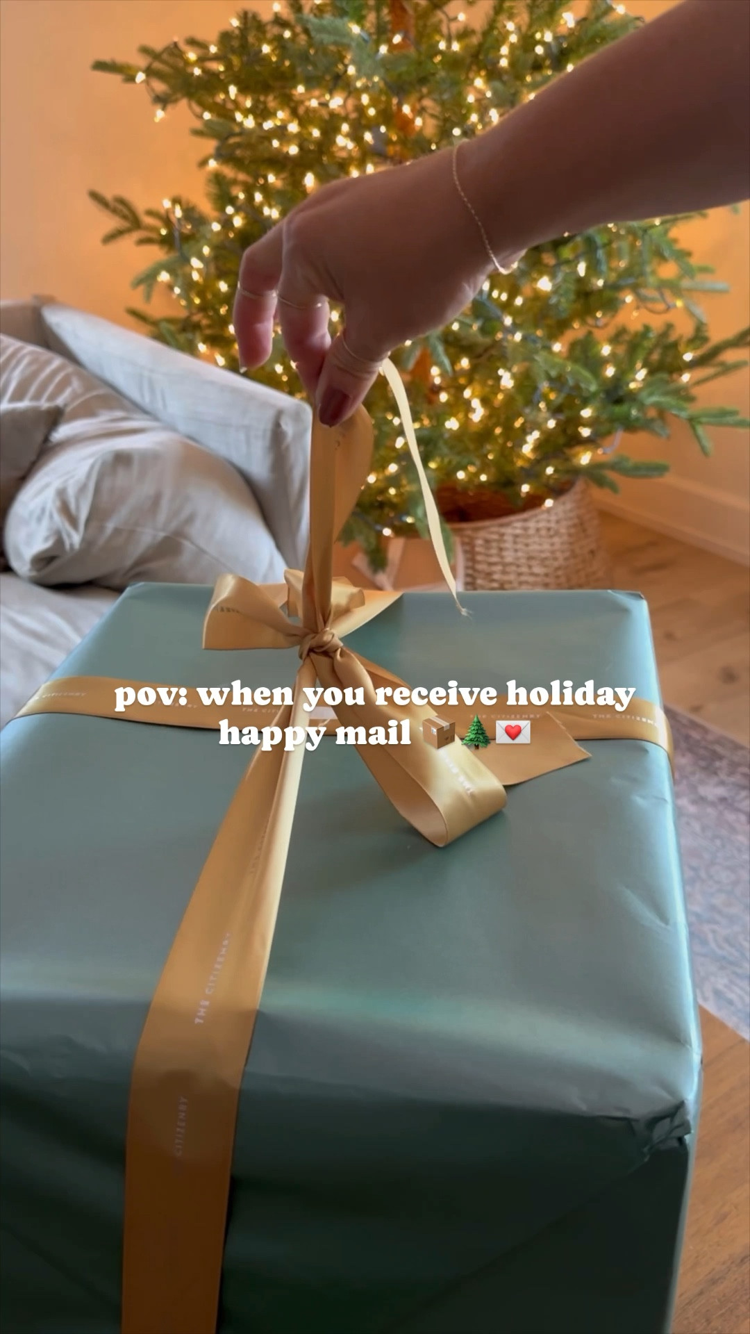 when you revive holiday happy mail from your fav brand the citizenry and it’s your favorite basket and their holiday dark olive blanket 🫒 🎁 

#LTKSeasonal #LTKHoliday #LTKVideo