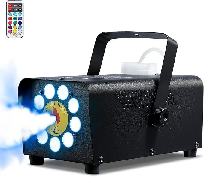 Fog Machine, Theefun Smoke Machine with 9 Stage LED Lights & 12 Colors, 2500CFM Fog with Strobe E... | Amazon (US)
