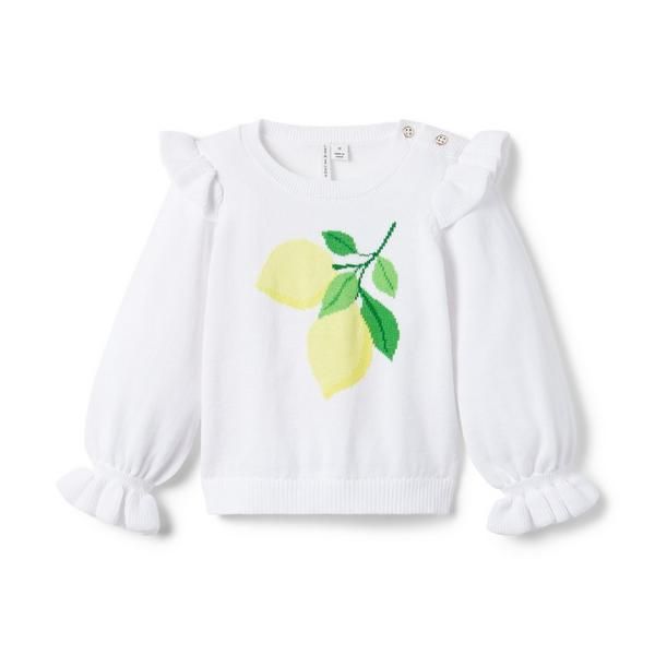 Lemon Ruffle Sleeve Sweater | Janie and Jack