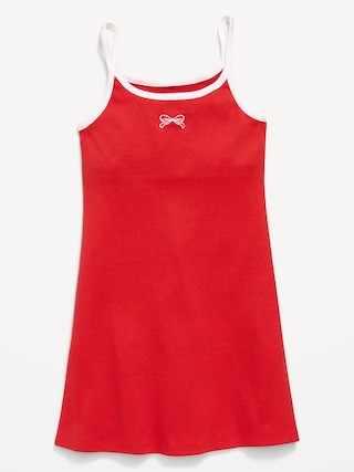 Sleeveless Fitted Ribbed Swing Dress for Girls | Old Navy (US)