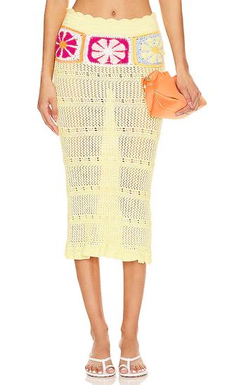 Florence Midi Skirt in Yellow Multi | Revolve Clothing (Global)