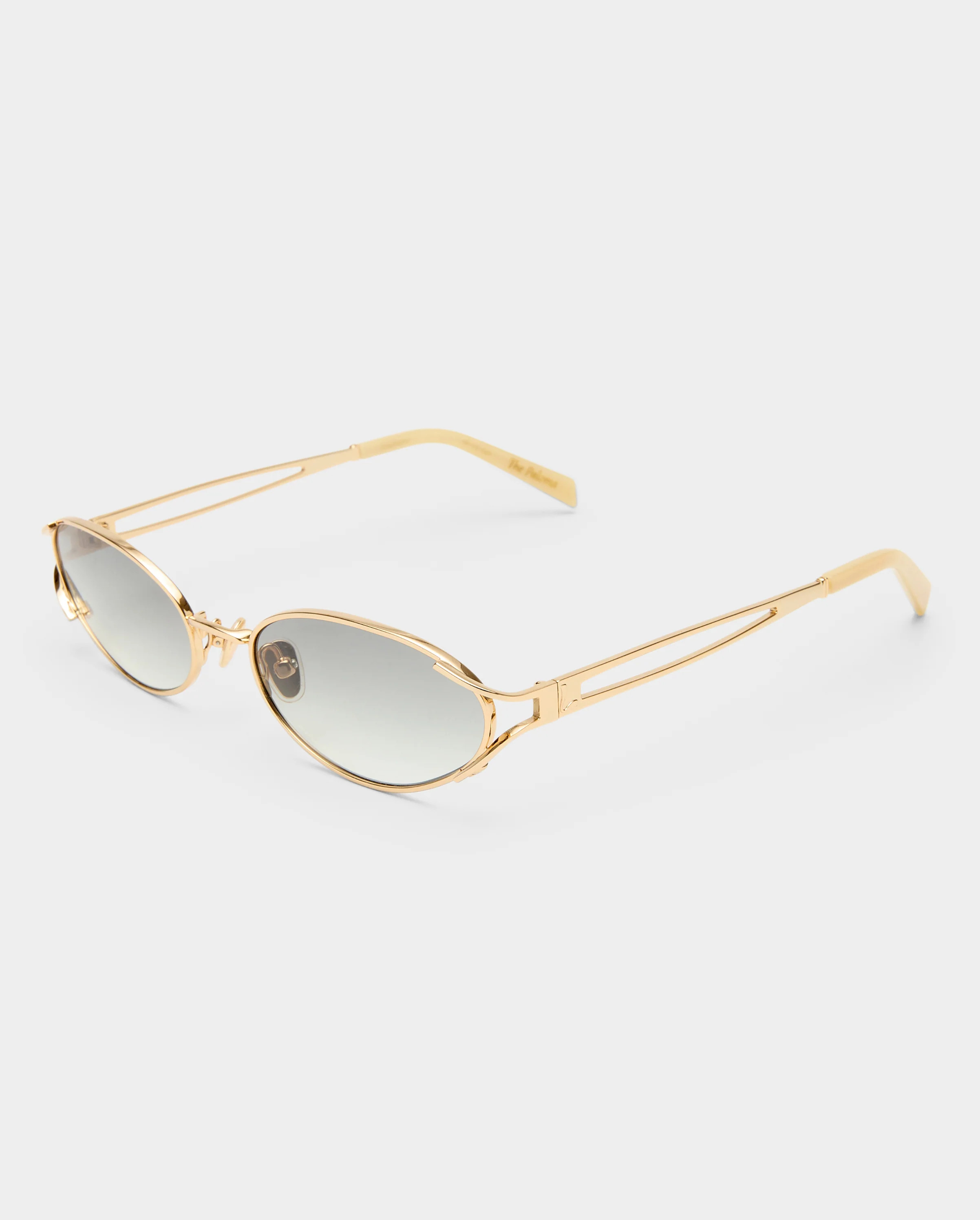 The Paloma Gold Charcoal Female Oval Sunglasses | Luv Lou | Luv Lou