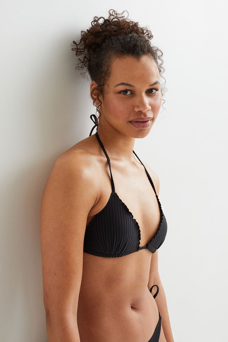 Conscious choice  New ArrivalLined, soft-cup triangle bikini top with overlocked edges. Padded cu... | H&M (US + CA)