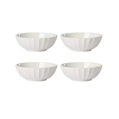 French Perle Scallop White Scallop 4-Piece Bowl Set | Birch Lane