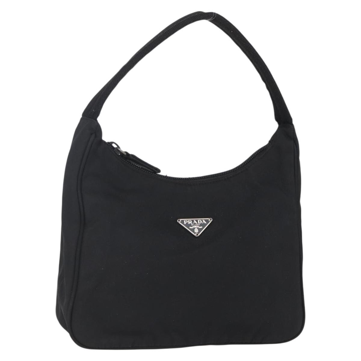 PRADA Hand Bag Nylon Black Silver Auth 153493 | eBay US