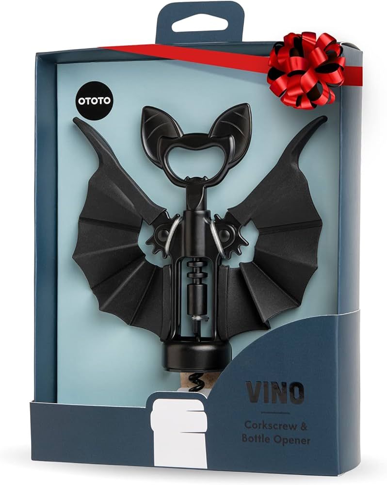 Vino Bat Wine Opener by OTOTO - Spooky 2-in-1 Bottle, Corkscrew & Beer Opener - Wine Gifts & Acce... | Amazon (US)