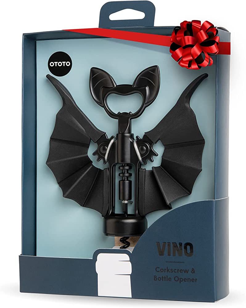 OTOTO Vino Spooky Bat Wine Opener - 2-in-1 Wine & Beer Opener, Corkscrew & Bottle Opener - Wine A... | Amazon (US)